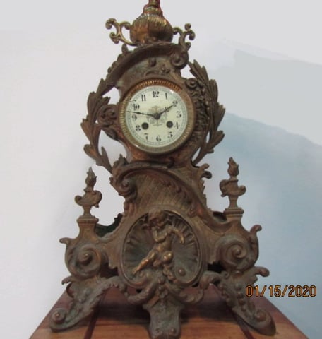 French Brass Clock Before Restoration